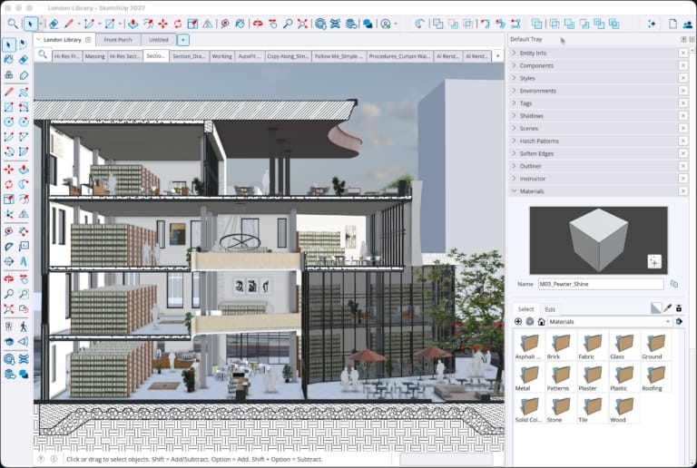 SketchUp Pro 2027 3D modeling interface